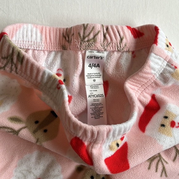 Carter's Reindeer Christmas Pajama Set Girl's Size 4 - Picture 7 of 8